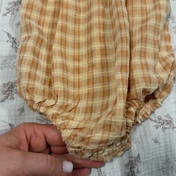 Plaid Beige Kids Bodysuit - Picture 6 of 6
